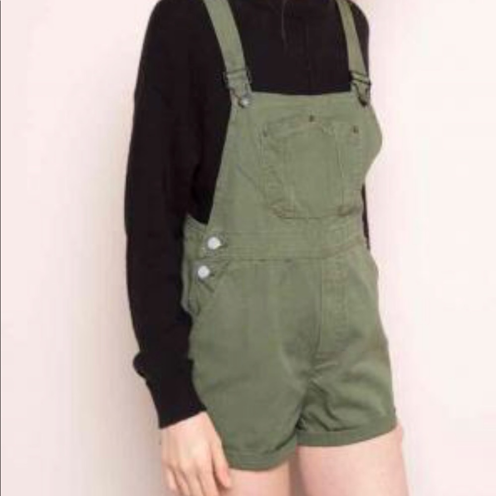 Olive Green Brandy Melville Short Overall